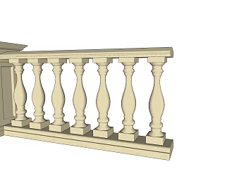Jane European Railing Roman Pillar 3d model