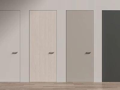 Modern Interior Design Showcasing Swing Doors In Multiple Colors And Textures 3d model