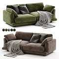 Modern Soft Velvet Double Seater Sofa With Decorative Pillows And Cozy Striped Throw Blanket