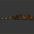 Game Movie Character Spiked Reptile With Brown Yellow Scaled Body And Fierce Appearance