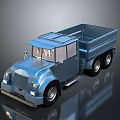 Blue Retro Truck With Open Cargo Bed Chrome Details And Shiny Wheels