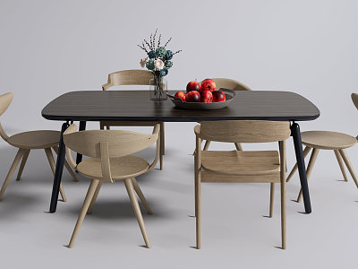 Modern Dining Table and Chair Combination model