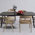 Modern Dining Table and Chair Combination 3d model