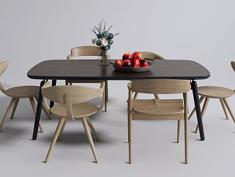 Modern Dining Table and Chair Combination 3d model