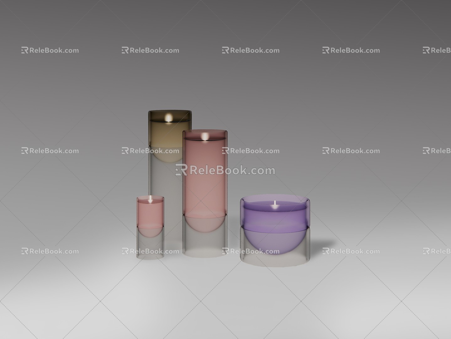 Modern candles 3d model