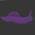 Stylized Purple Snail Character Figure With Curved Body And Fan Shaped Shell