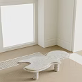 Unique Marble Coffee Table With Irregular Design And Spiral Legs In Modern Geometric Floor Room