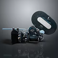 Vintage Film Camera Equipment With Classic Metal Body And Lens Mechanism Parts