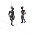 Virtual Character Anime Game Character Armor Warrior 3d model