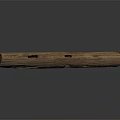 Natural Rustic Wood Beam With Visible Grain And Textured Surface Details