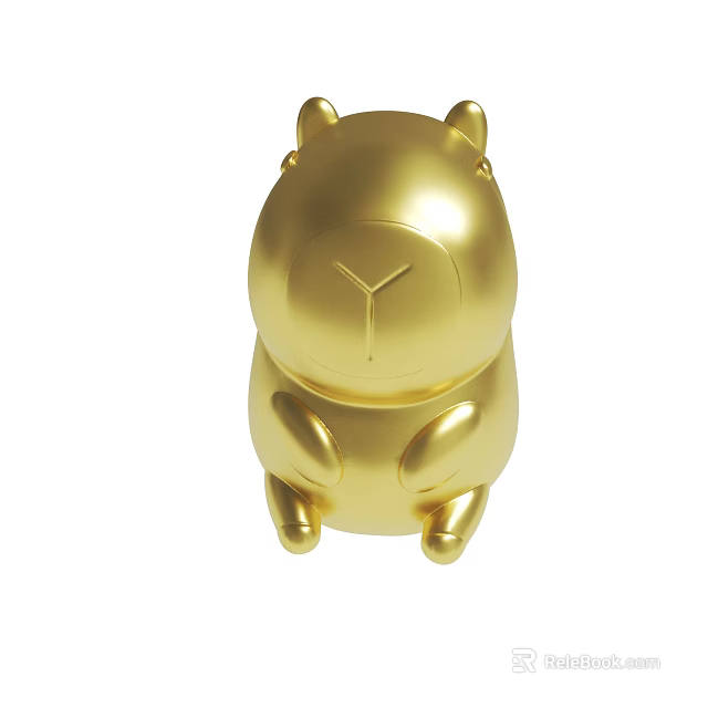 Golden Pig Shaped Piggy Bank With Shiny Surface And Adorable Design 3d model 