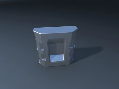 Modern Public Facility With Geometric Shape And Metallic Gray Open Structure 3d model