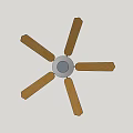 Ceiling Fan With Five Wooden Blades And White Base For Indoor Home Use