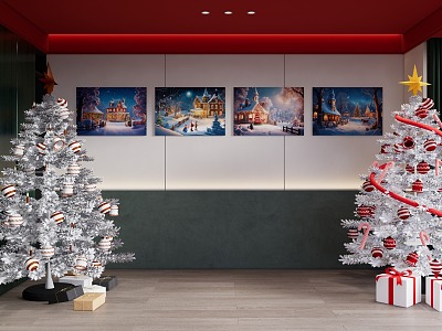 Nordic Style Christmas Decoration Painting Hanging Painting Christmas Tree Christmas Decoration 3d model