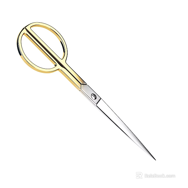 Golden Handle Scissors With Sharp Stainless Steel Blade For Daily Use 3d model 