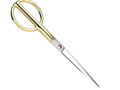 Golden Handle Scissors With Sharp Stainless Steel Blade For Daily Use 3d model