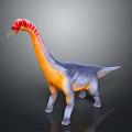 Long Neck Dinosaur Model With Red And Yellow Neck Gray Body And Long Tail Standing