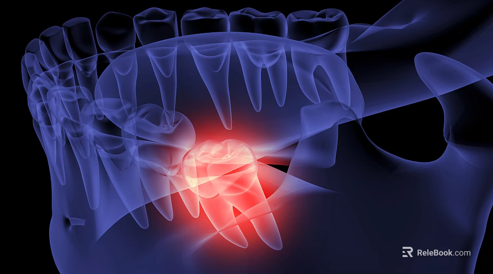 Dental Medical Device Showing Highlighted Tooth Structure In X Ray Examination 3d model 