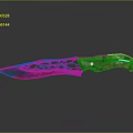 Artistic Decorative Knife With Hollowed Out Blade And Colorful Camouflage Handle