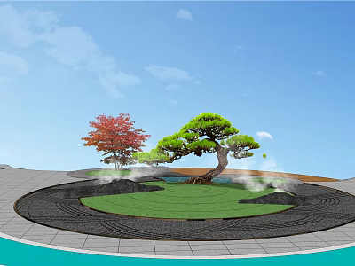 Modern landscape sketch demonstration area landscape 3d model