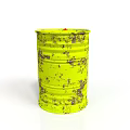 Yellow Industrial Oil Drum Equipment With Rusty Surface And Metal Structure