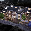 Scenic Rocky Mountain Guesthouse With Black Roof Skylights Wooden Terrace And Swimming Pool