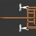 Copper Piping System With Curved Design White Fittings And Industrial Components