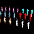 Colorful Fireworks Display With Vibrant Red Blue Pink And White Sparks On Black Background