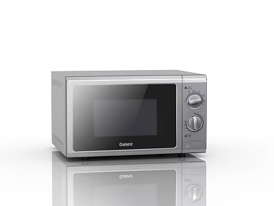 Stainless Steel Galanz Microwave Oven With Control Knobs And Glass Door For Kitchen 3d model