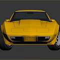 Yellow Classic Sports Car With Sleek Body Design Black Alloy Wheels And Shiny Reflective Exterior