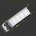 White and Blue Cutwater Spirits Delivery Van with Roof Rack and Beverage Cans Design