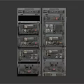 Multi Tiered Industrial Equipment With Heavy Duty Metal Frame Control Panels And Drawers