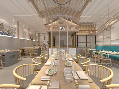 New Chinese noodle restaurant Chinese restaurant 3d model