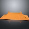 Ancient Chinese Traditional Roof Design With Yellow Glazed Tiles And Ornate Decorative Eaves