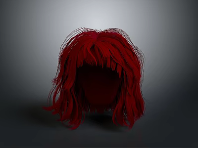Game Movie Character With Stylish Red Long Hair Design And Details 3d model
