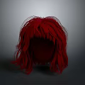 Game Movie Character With Stylish Red Long Hair Design And Details