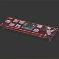 Decorative Building Blocks Display Platform With Purple Base White Bricks And Green Accents