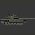 Military Tank With Turret Gun Barrel Tracks And Camouflage Armor Design