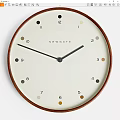 Newgate Wall Clock With Cream Dial Brown Wooden Frame Black Hands And Colored Dot Numbers