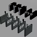 Public Facilities Access Control Turnstiles With Stainless Steel Body Display Screens And Scanning Areas