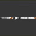 Modern Tactical Rifle With White And Orange Design And Scope Attachment