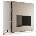 Modern Wooden TV Cabinet Interior Design With Open Shelves And Central TV Niche