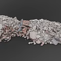 Large Heap of Construction Rubble With Concrete Fragments And Stone Pieces
