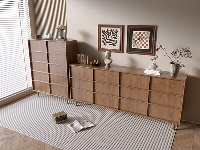 Modern Wood Grain Cabinet Simple Style Cabinet Whole Cabinet Sideboard Balcony Cabinet Storage Cabinet Entrance Cabinet 3d model