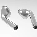 Silver Wireless Earbuds With Modern Sleek In Ear Design And Metallic Finish