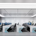 Command Control Room of Modern Monitoring Room 3d model