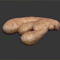 Fresh Organic Ginger Root With Natural Texture On Dark Background Surface