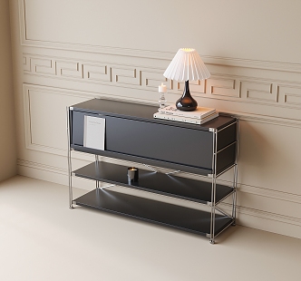 Modern Side Cabinet Entrance Cabinet Table Lamp Sideboard 3d model