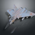 3D Rendered Military Fighter Jet With Camouflage Paint Red Star Emblems And Missiles Under Wings