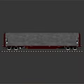 Red Freight Train Carriage With Grey Tarpaulin On Railway Track Reflective Surface